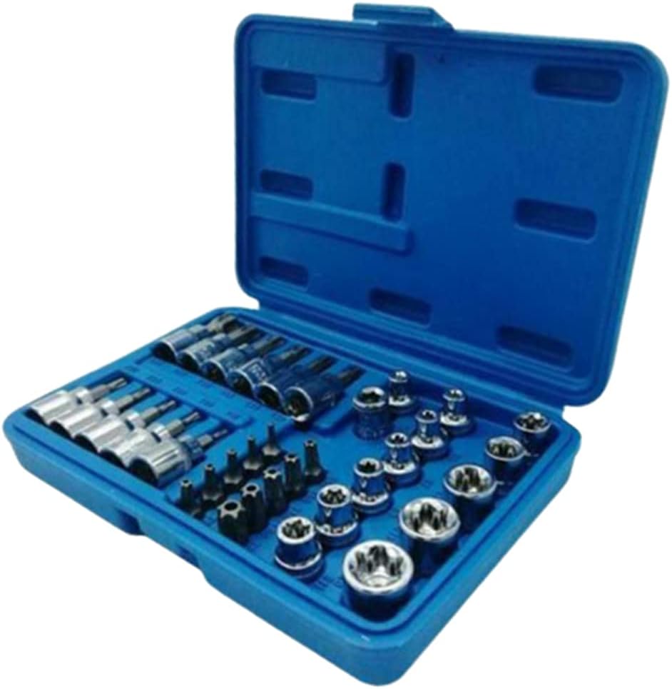 34 Pcs/ Set Male Female Pentalobe Star Socket Bit Set for Torx/ Star/ E