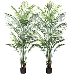 CROSOFMI Artificial Areca Palm Plant 6Feet Fake Tropical Palm Tree, Perfect Faux Dypsis Lutescens Plants in Pot for…