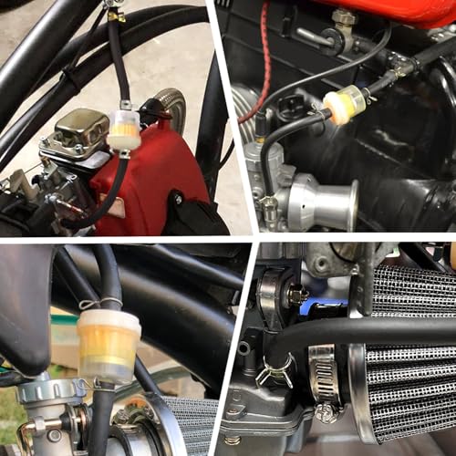 Image of Dirt Bike Gas Fuel Line Hose Fuel Filter for 50cc 110cc 125cc TaoTao Coolster Apollo GY6 Motorcycle Pit Bike Motocross Pocket Bike Chinese Atv Four Wheeler Moped Scooter Quad Go Kart Parts Black