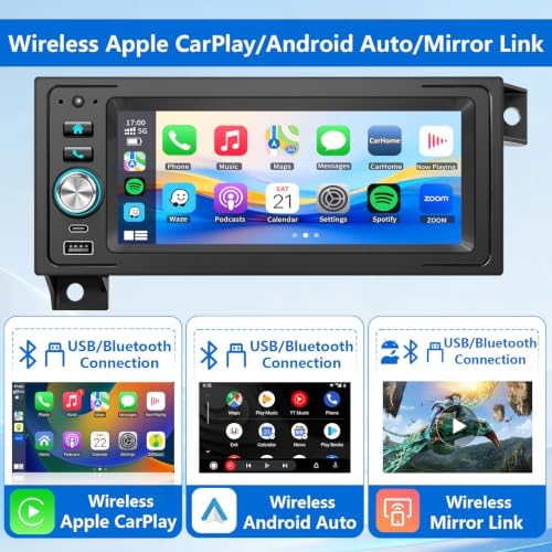 Plug Play Car Radio Stereo with Apple Carplay Android auto GPS Navi Steering Wheel Control for Dodge & Chrysler & Jeep (1990-2001) — 사진 5