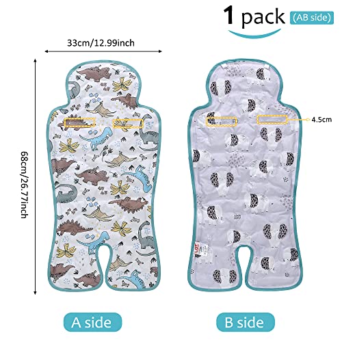 Image of Gel Car Seat Cooler Pad,1 Pcak Double Sides-Universal Baby Stroller Ice Cushion,Summer Cooling Seat Liner,Multifunctional Suitable for Baby Dining Chair,Child Safety Seat(Dinosaur + Elephant)