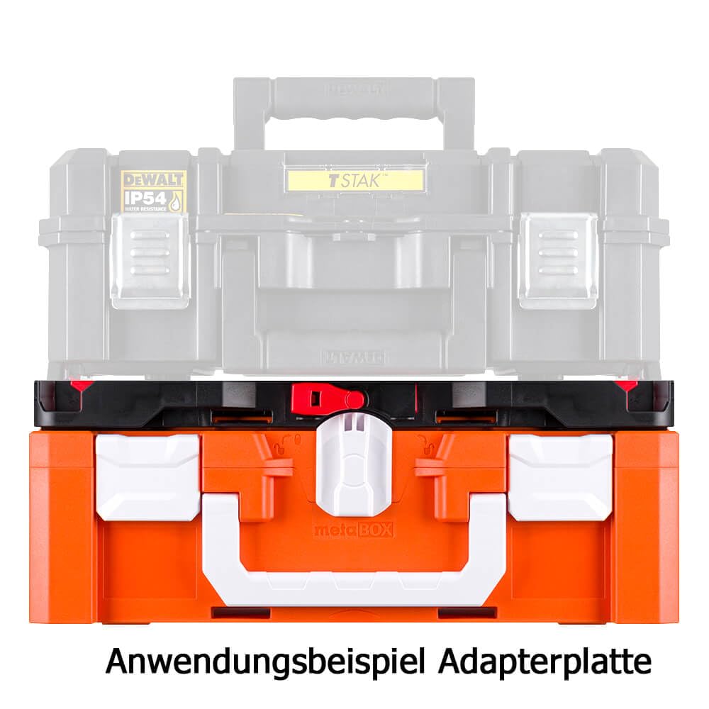 SÖHNGEN® Erste-Hilfe-Koffer metaBOX Baustelle, orange, stapelbar, DIN 13157, Art.-Nr. 390250 | Verbandskasten | Notfallkoffer | Erste Hilfe Kasten