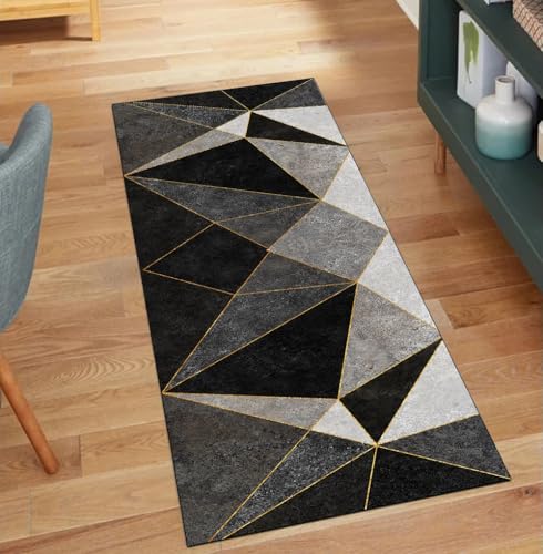 Alfombra de pasillo negra de 70x180 cm ideal para dar la bienvenida en casa 2