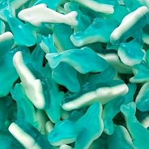 Blue Gummy Sharks | 1-Pound Bag | Dye Free Candy | Shark Gummies for Parties, Buffets, and Goodie Bags | Gummy Fish with Blue Raspberry Flavor | Chewy Candy