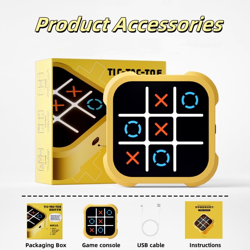 OBEST Tic Tac Toe, gioco tris elettronico, gioco X e 0 supporta combattimenti AI e 2 giocatori, elettronico gioco mini puzzle, giochi da viaggio bambini, regalini compleanno per bambini