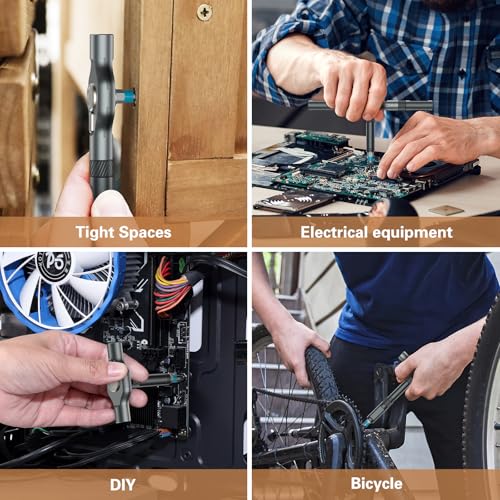 24 in 1 Magnetic Screwdriver Set, DIY Ratchet Screwdriver Set, Multi Bit Magnetic Drive Set with Detachable Ratchet Handle, Portable Precision Repair Tool Kit for Furniture Computer Bicycle
