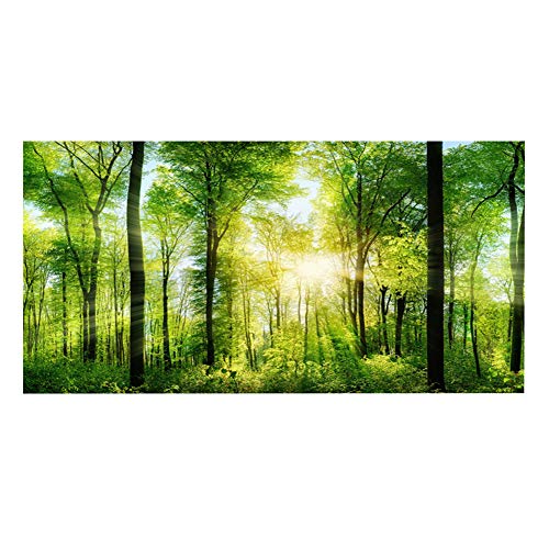 Póster de bosque adhesivo con efecto 3D para decoración de peceras de acuario, material de PVC, paisaje subacuático realista con respaldo autoadhesivo, fácil de despegar y pegar (122*50cm)