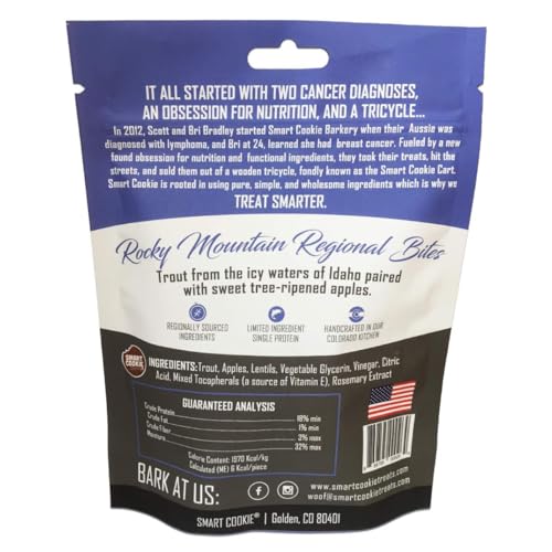 Smartcookieallnaturalsoftdogtreatstroutapplehealthydogtreatsforallergiessensitivestomachschewygrainfreehumangrademadeintheusa5ozbag Urban Country Home Decor Smart cookie all natural soft dog treats trout apple healthy dog treats for allergies sensitive stomachs chewy grain free human grade made in the usa 5oz bag urban country home decor