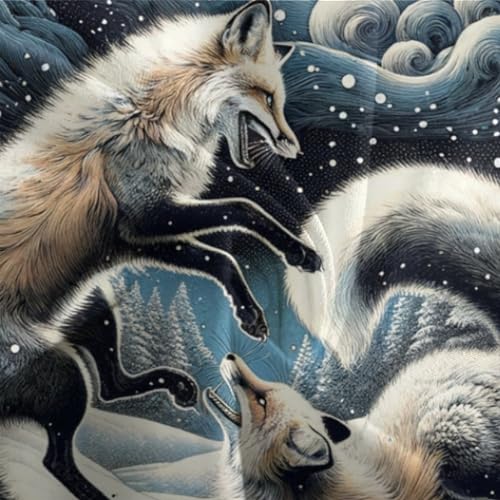 Housse de couette fox parure fermeture éclair anti-glisse