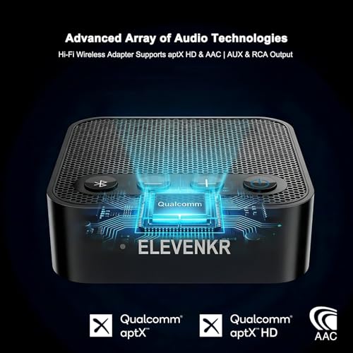 Image of Bluetooth to RCA Adapter for Stereo Receiver - aptX HD Long Range Low Latency Bluetooth 5.3 Receiver for Home Stereo Hi-Fi Wireless Audio Adapter for Music Streaming Sound System
