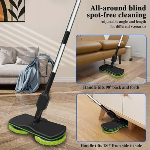 Estropajo y pulidor eléctrico inalámbrico con almohadillas de microfibra para suelos de madera dura, azulejos y laminados - imagen 4