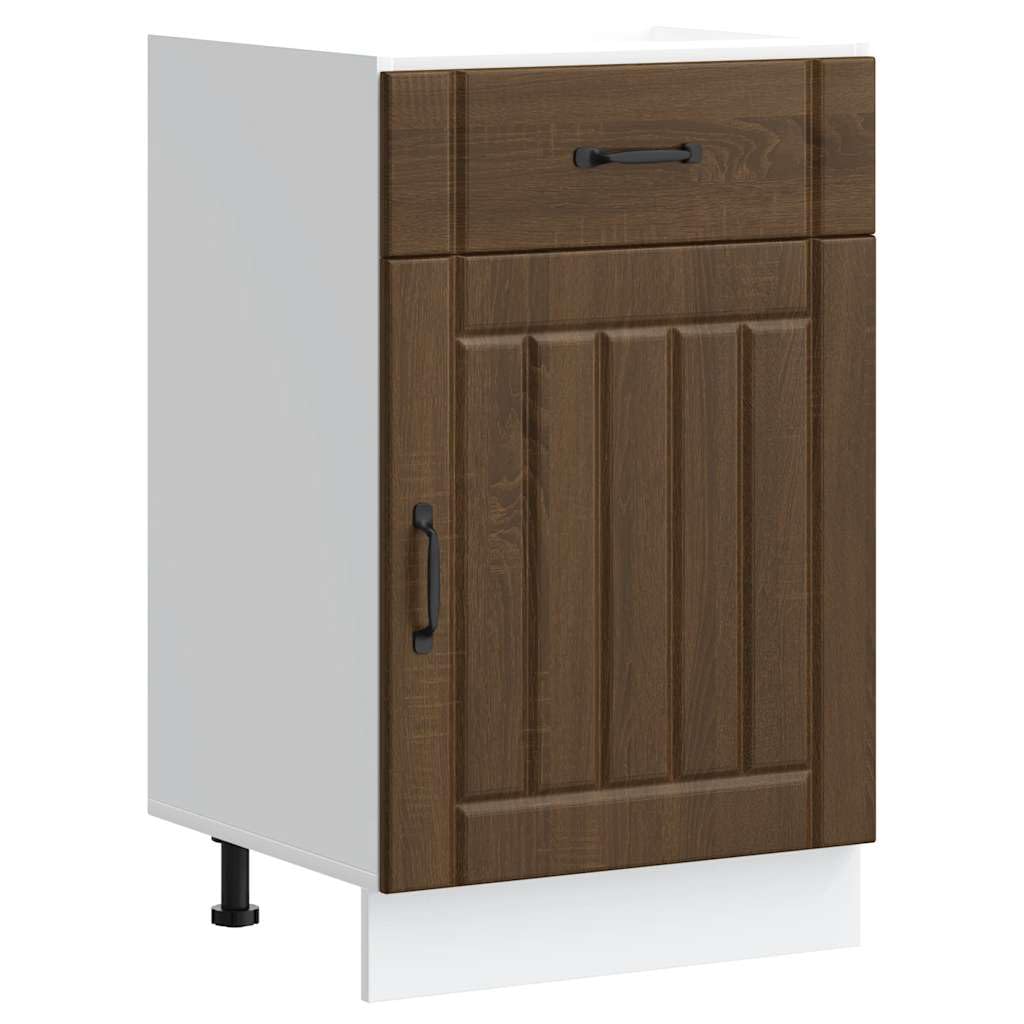 Meuble bas 50 x 46 x 81,5 cm de cuisine marron aspect chêne