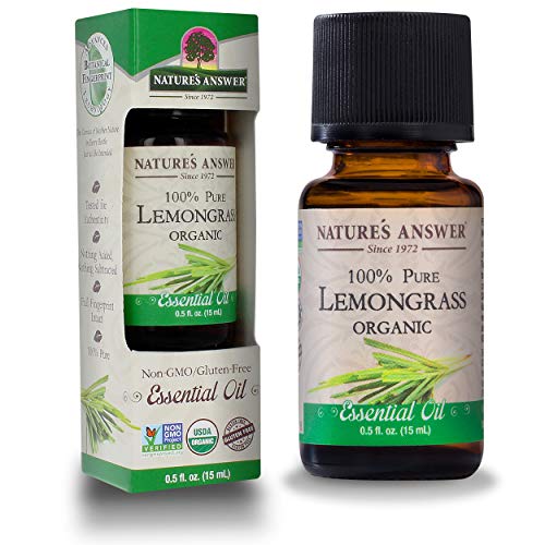 Natures Answer Pure Essential Oil - USDA Organic - Lemongrass - Gluten Free - .5 oz (Pack of 2)