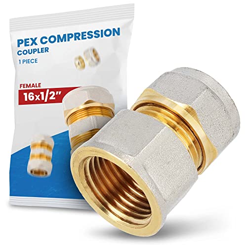 Suelo Calefacción Conector Recto 16 x 1/2'' RH PEX-AL-PEX | Compresión Múltiples Capas de Tubería Tornillo