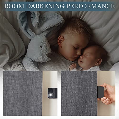 PONY DANCE Blackout Curtains for Living Room Boho Saving Energy Linen Curtains with Bronze Eyelet - Image 3