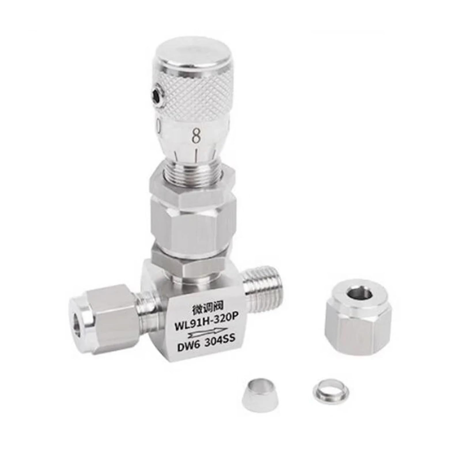 Misurazione microflusso della valvola a spillo SS304 3-12 mm | Controller for valvola di regolazione 1/16"-3/8".(4mm,Straight)