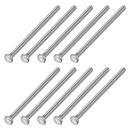 Image of METALLIXITY Hex Head Bolts (1 /4-20 x 5) 15Pcs, 304 Stainless Steel 18-8, Fully Threaded, External Hex Drive, Plain Finish, Hex Head Screw Bolt, Silver