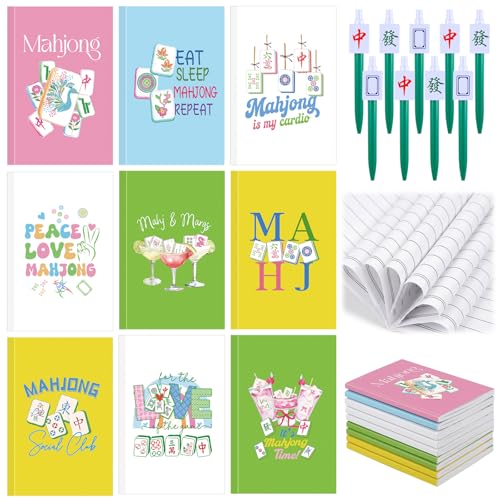 Coffret cadeau Mahjong Resurhang de 18 pièces avec 9 carnets et 9 stylos