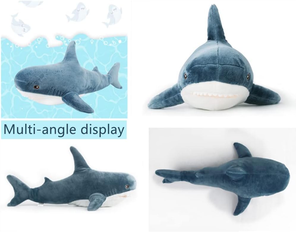 Image of 39.5 Inch SharkPlush Toy Pillow,Giant Shark Stuffed Animal,Soft Shark Pillow Cushion Shark Plush Pillow Chubby Stuffed Shark Toy,for Home Room Decor Kids Bedtime Gift Throw Pillow