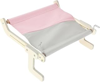 Happyyami Cama para Gatos con Estante De Ventana Hamaca De Interior Aislante y Ajustable Perchero para Mascotas con Funda Extraíble Color Gris y Rosa