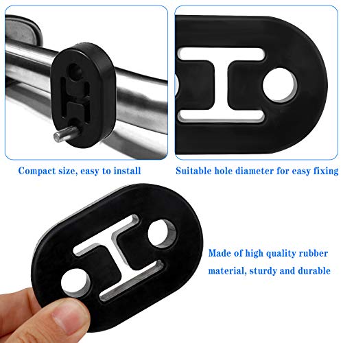 Fumanduo 4 Stück Auspuffgummi Universal Auspuffhalterung Auspuffrohrhalter Schalldämpfer Auspuffhalter Abgasanlage Halter Auspuff Montagehalterung 2 Loch Auto Auspuff Aufhänger Buchse (Schwarz)