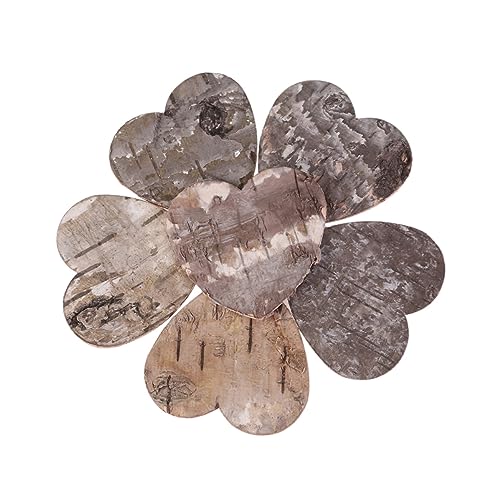 Anneome 160pcs Birch Bark Heart Shaped Wooden Chips Unique Home Decor Wedding Decorations DIY Craft Supplies