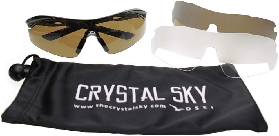 OSEI LLC Crystal Sky Sunglasses with Two Sets of IFR Lenses (Clear and Brown)