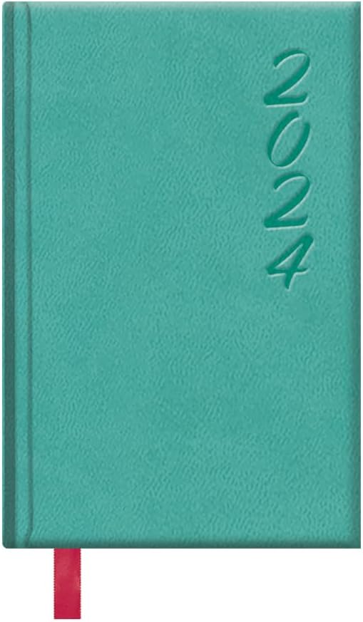 Dohe - 2024 Diary - Week to View - Pocket Size: 8.5 x 13 cm - 128 Pages - Stitched Binding - Hardcover - Mint Green - Brasilia Model