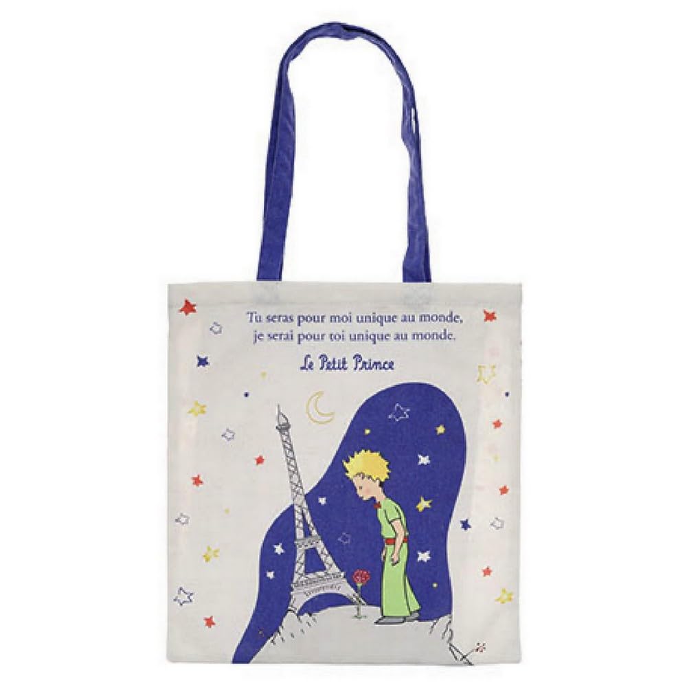 Bolsa de algodón Kiub El Principito en su planeta y Torre Eiffel (37x40cm)