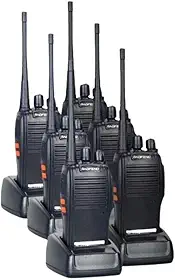 Kit 6 Rádios Comunicador Alcance 12 Km 16 Canais BF Profissional Rádio Recarregável
