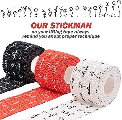 WARM BODY COLD MIND 4.7 cm Premium Lifting Thumb Tape for Weightlifting - Hook Grip for Powerlifting, Strength/Crossfit Training, Deadlift, Weight Lifting, Athletic Finger Wrap - 5