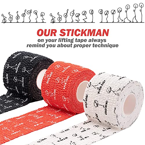 Image of WARM BODY COLD MIND 1.85 inch Weightlifting Thumb Tape - Hook Grip Tape for Powerlifting, Cross Training, Gym Tape, Workout, Weight Lifting Tape, Athletic Finger Wrap (Red 6 Rolls)