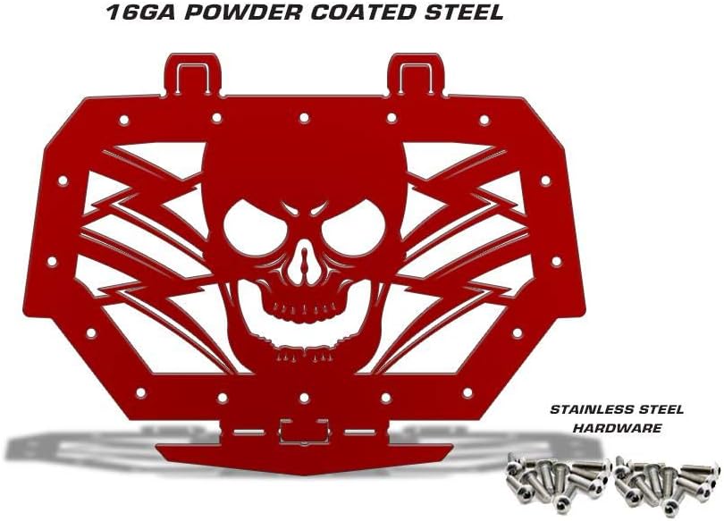 300 Industries Steel Grille Replacement for Polaris RZR 1000 XP & S 900 2014-2018 - Single Piece Powder Coated Red - Havoc
