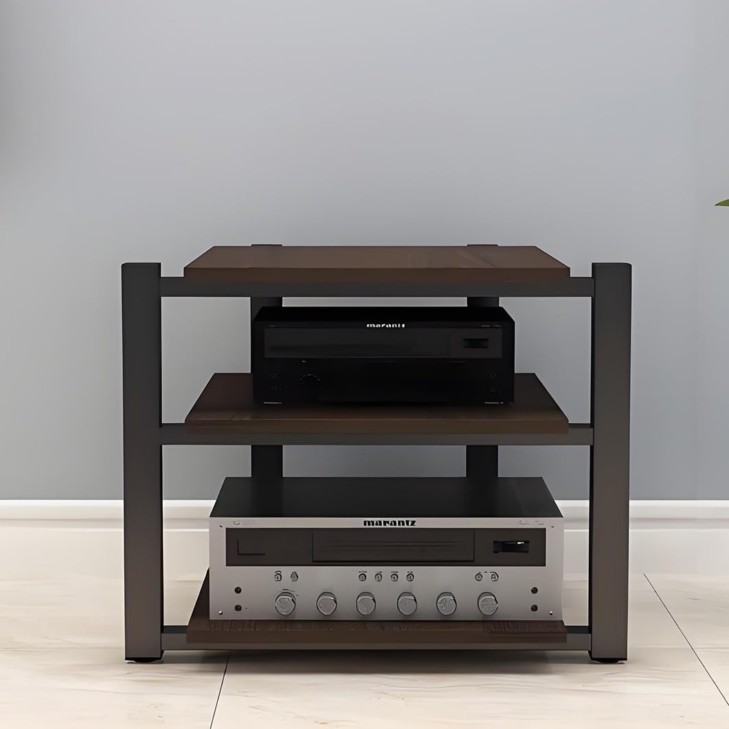 Wielowarstwowa stojąca szafka stereo do odtwarzacza płyt muzycznych (orzech 70 x 55 x 65 cm)