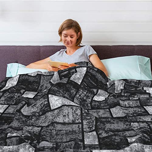 Couverture en peluche imprimé gris 152x127 cm pour lit et canapé