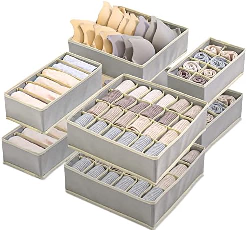 Set 4 Organizer Pieghevoli Per Cassetti – Divisori Per Biancheria Intima, Reggiseni, Calze – Beige - 6