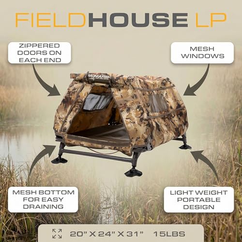 Image of Momarsh Field House LP Dog Blind For Waterfowl Hunting & Gun Dogs