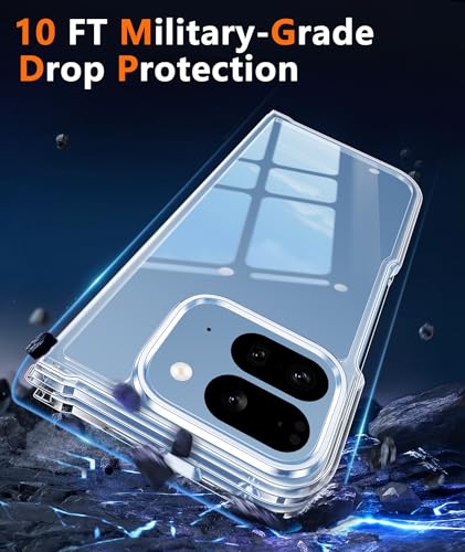 Image of FNTCASE for Google Pixel 10-Pro-Fold Case: for Pixel 10-Pro-Fold Military Grade Drop Protection Anti Yellowing Cell Phone Cover - Transparent Protective Rugged Shockproof Phonecase, Clear