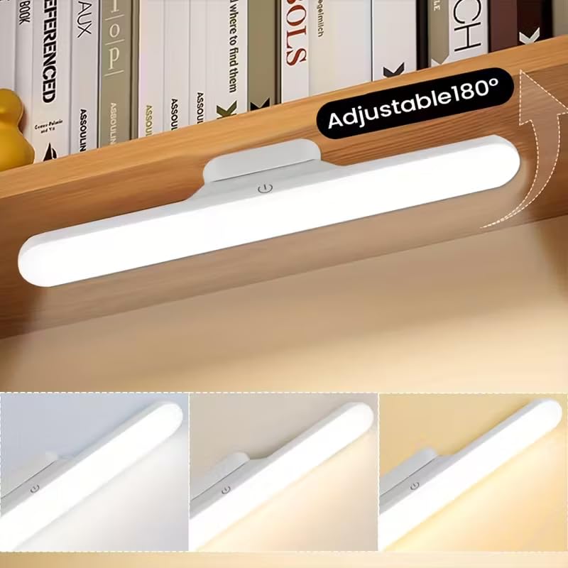 Image of Slim LED Under Cabinet Lights with Curved Edge, 3-Color Dimmable Modes, 1200mAh Battery, USB Rechargeable Magnetic Mount LED Light Bar for Kitchen, Closet, Wardrobe & Bedroom Lighting