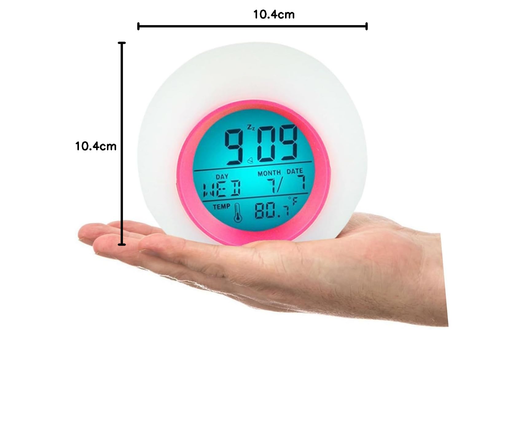 PRETYZOOM 3stücke Runde Bunte Alarmuhr Mit Kalender Und Nachtlicht Kinderwecker Für Nachttisch Thermometer Ohne Batterie Zufälligen Farben