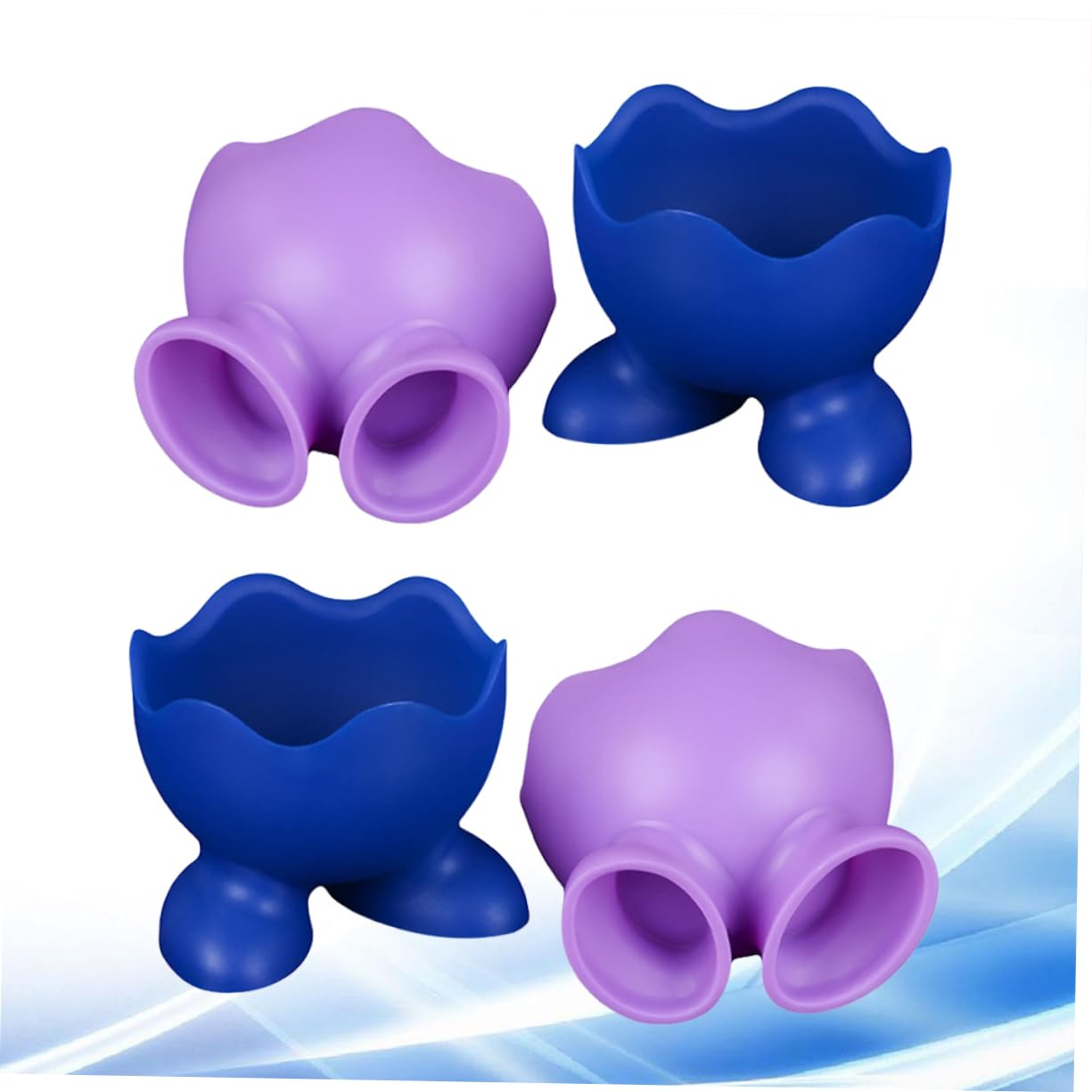 HOLIDYOYO 4pcs Silicone Egg Cup Holder Egg Poaching Cups Eggholder High Temperature Resistance Egg Cups Egg Cups Soft Boiled Egg Holder Egg Cooker Cups Silicone Egg Cups Blue