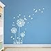 Pegatinas de Pared Diente de León, Pegatina Pared Vinilo, Pared Flores Diente de León Hada, Mariposa Stickers, Adhesivo Decorativo Pared Sticker para Ventana Habitación Dormitorio Blanco