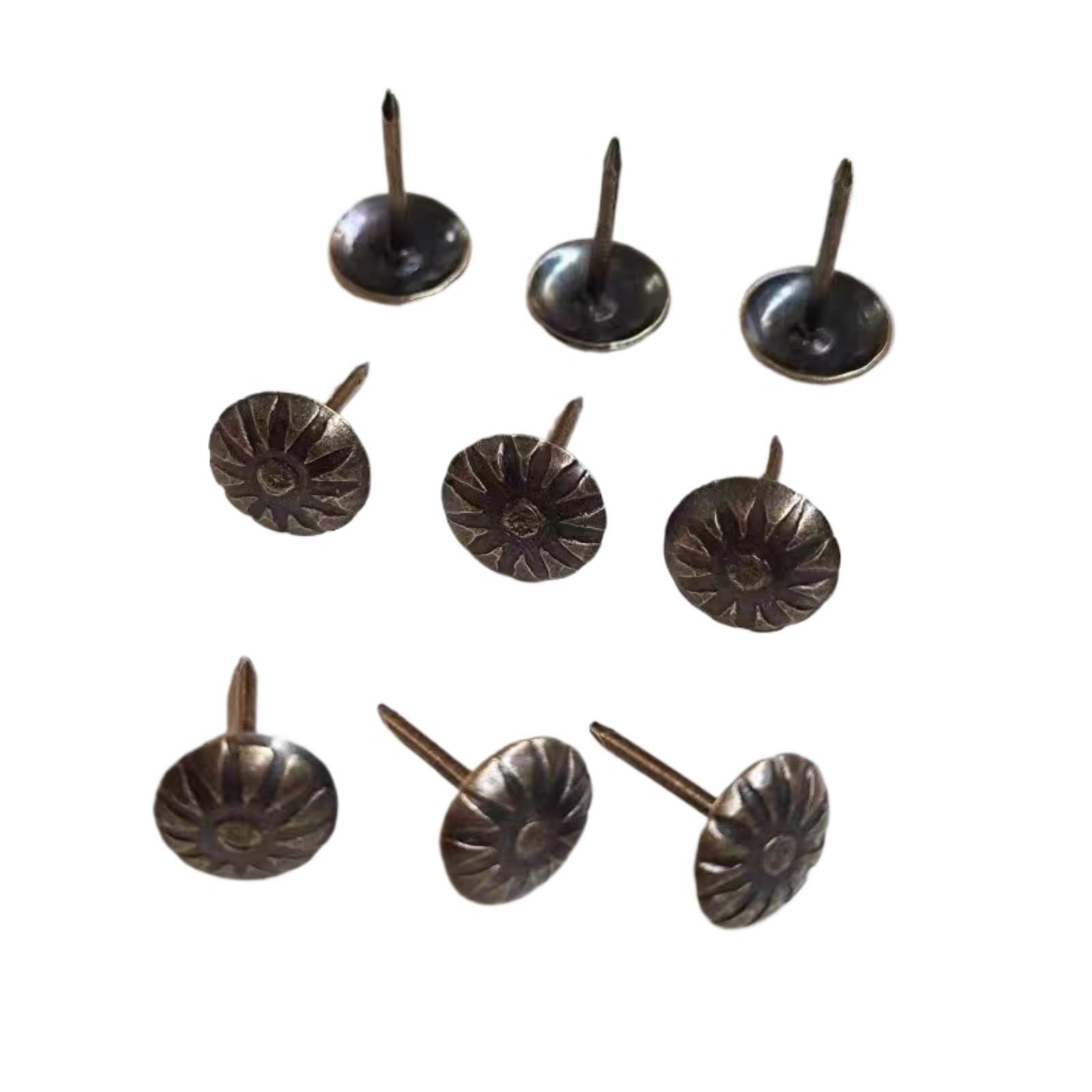 Gold Brass Decorative Nails 11X16mm Push Tacks for Jewelry Box Furniture Wood Craft Hardware(Bronze,50pcs)