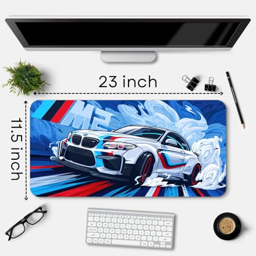 Image of Extended Gaming Mouse Pad for Desk (23x11.5 Inch) - Large Mouse Pad for Office & Home | Non-Slip Rubber Base, Smooth Surface Desk Mat for Laptop, Keyboard & Mouse (Sports Car Edition) (Print 1)
