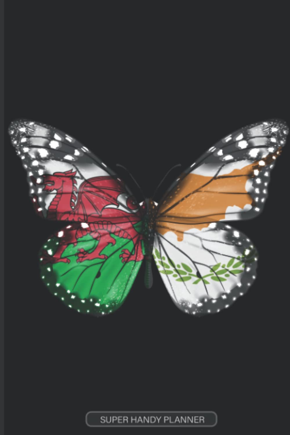 Planner: Welsh Cypriot Flag Combined Butterfly Flags Of Wales Cyprus