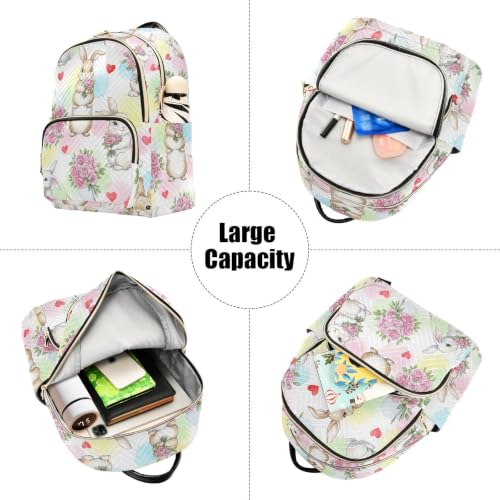 Sac à dos rose matelassé moyen modèle avec poches zippées - 5