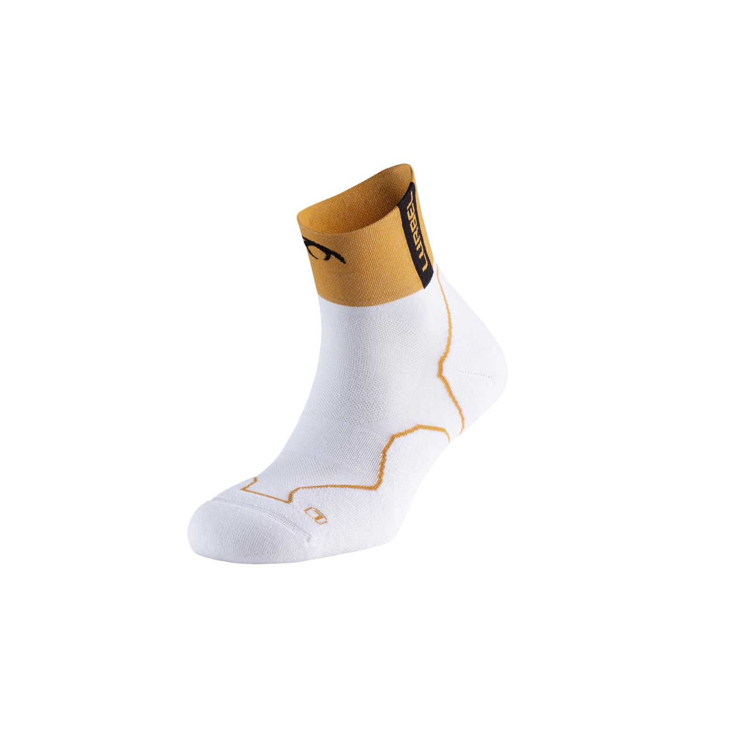 Lurbel Unisex White Desafio Three Ss26 Trail Socks - Breathable, Anti-Blister And Anti-Odor Socks With Cushioning., /Amber Yellow, M
