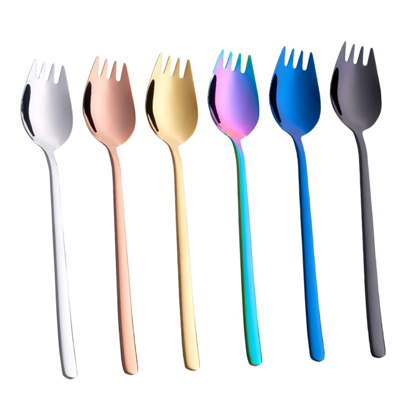 ibasenice 2 Sätze Teiliges Sporks Robuste Löffel Für Desserts Wiederverwendbar Und Tragbar Für Reisen 6 Stück * 2