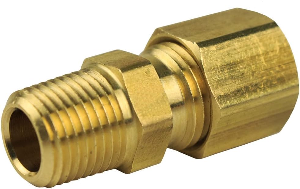 1/4" x 1/8" Compression x Male NPT Adapter Pipe Fitting Tube Connector 4 Pack