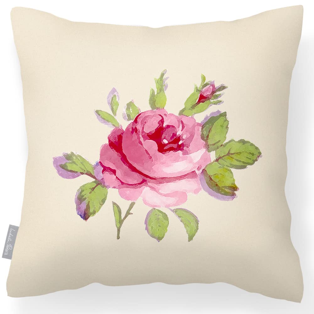 Izabela Peters Outdoor Cushions Waterproof, 43 cm, Filled Outdoor Cushion, Vintage Rose - Cream, Garden Furniture Cushions, Outdoor Seat Cushions, Garden Chair Cushions โ image 1